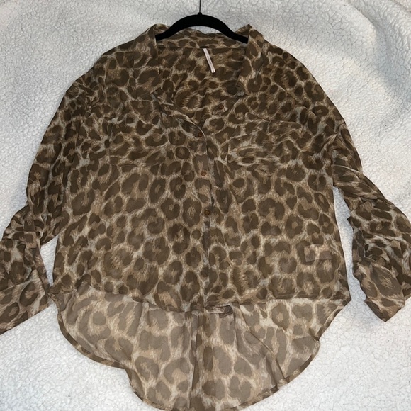 Free People Tops - FREE people leopard blouse - like new